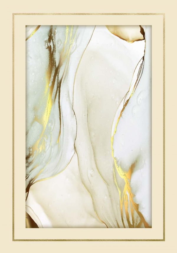 Plakat z żółtą abstrakcją