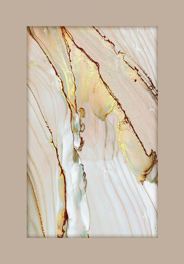 Plakat do salonu z abstrakcją w kolorze beżowym