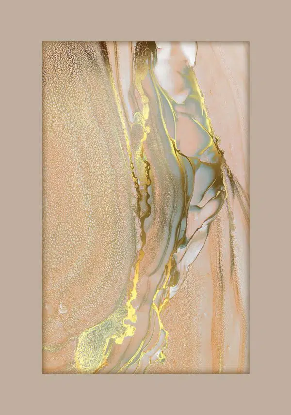 Łososiowo-złoty marmur na plakacie