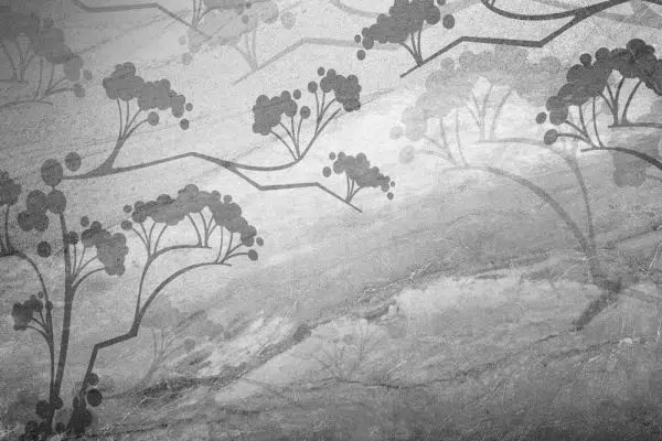 Foto-tapeta struktura betonu i gałęzie w szarym kolorze