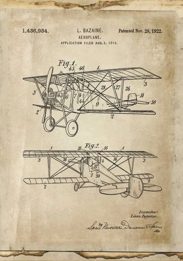 Plakat z dwupłatowcem