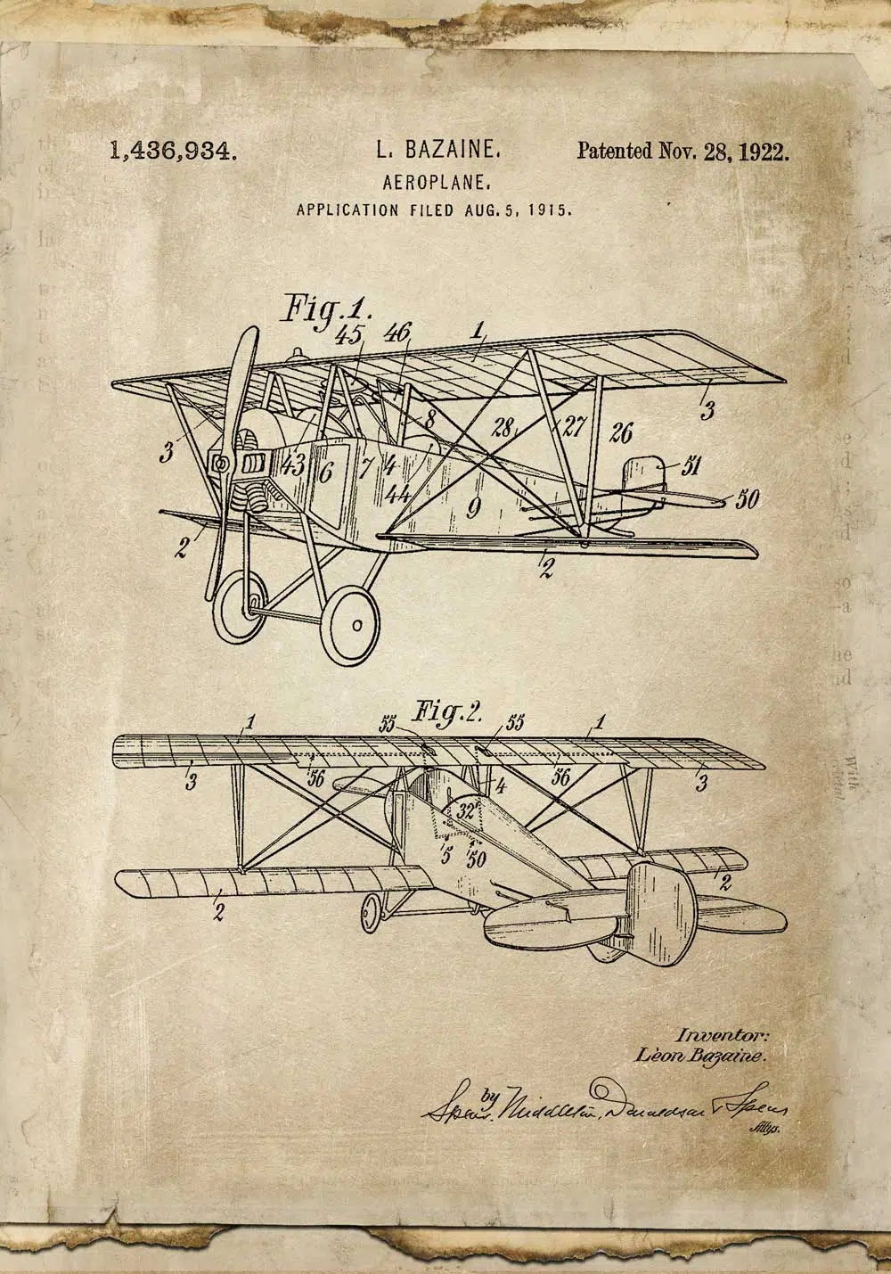Plakat z dwupłatowcem