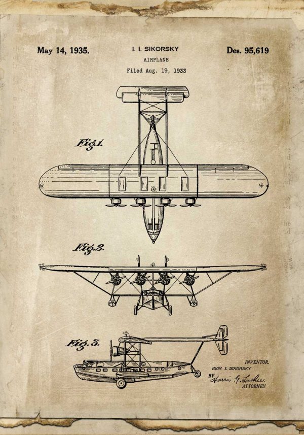 Plakat ze starym samolotem