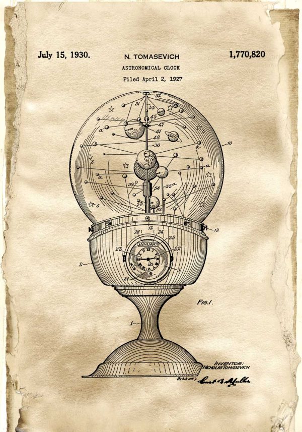 Plakat - Patent na zegar astronomiczny