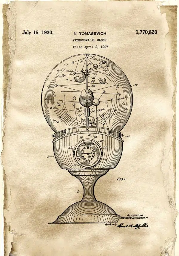 Plakat - Patent na zegar astronomiczny