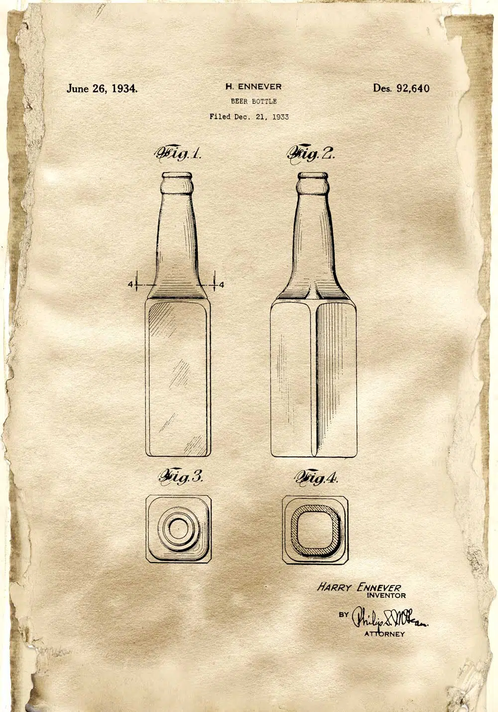 Plakat beer bottle - patent