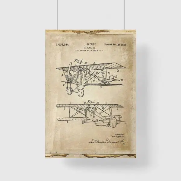 Plakat retro z samolotem