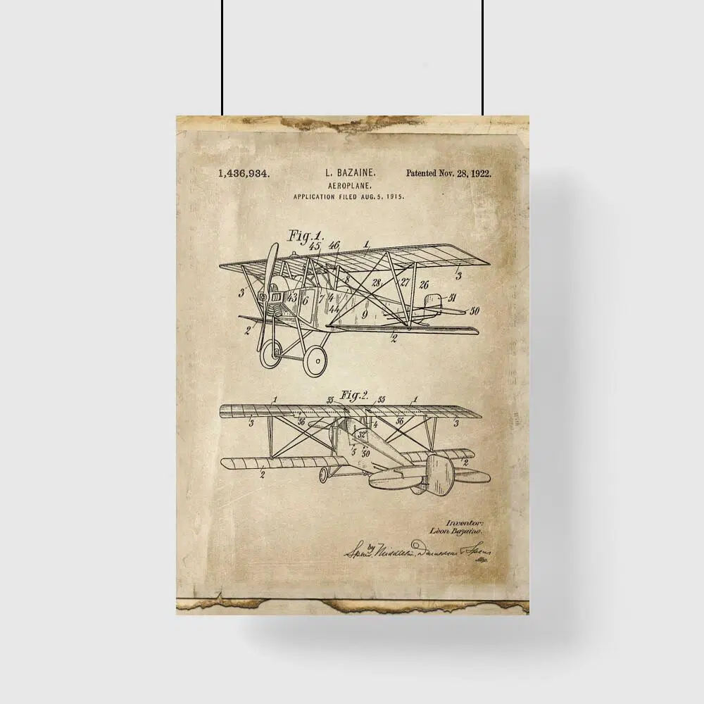 Plakat retro z samolotem