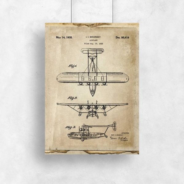 Plakat vintage z samolotem