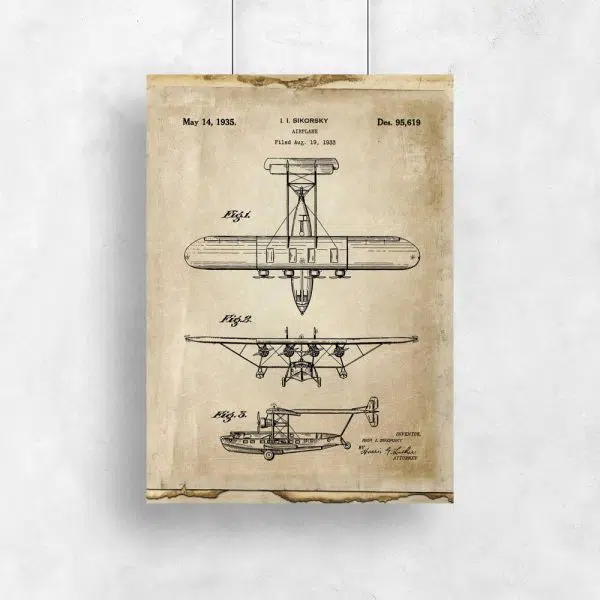 Plakat vintage z samolotem