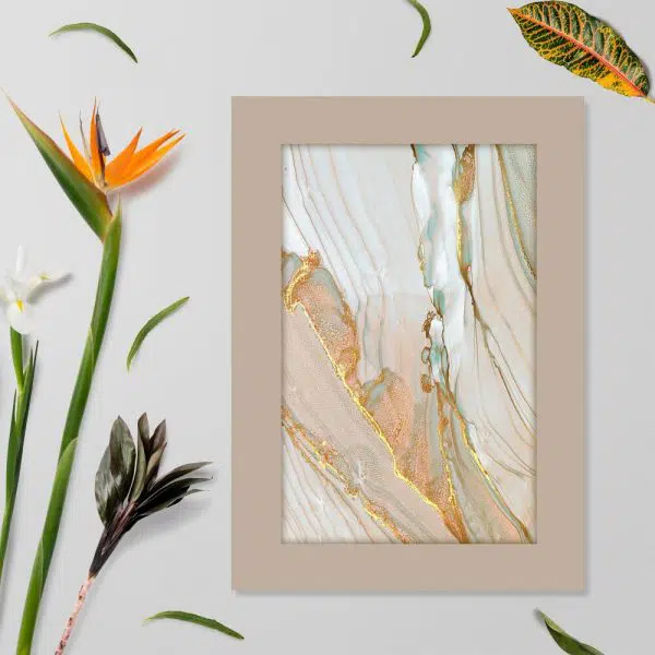 Marmur pomarańcz i złoto - poster