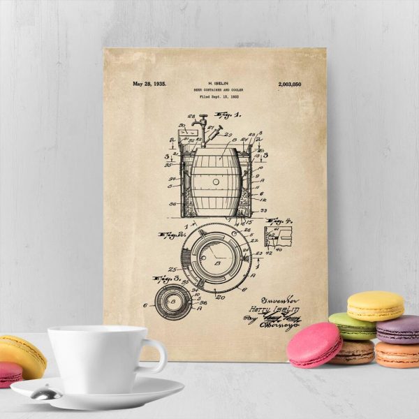 Plakat z upoważnieniem na produkcję beczek do piwa