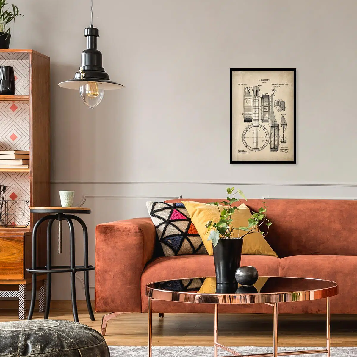 Banjo - Plakat z rysunkiem z 1882 roku do sypialni