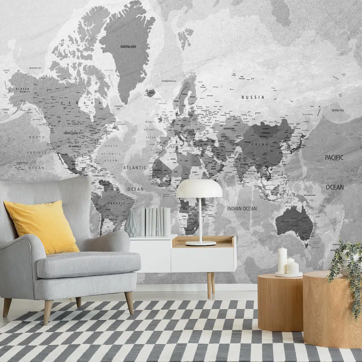 Fototapeta polityczna mapa świata do dekoracji salonu