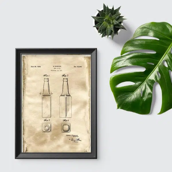 Plakat vintage z patentem z roku 1933