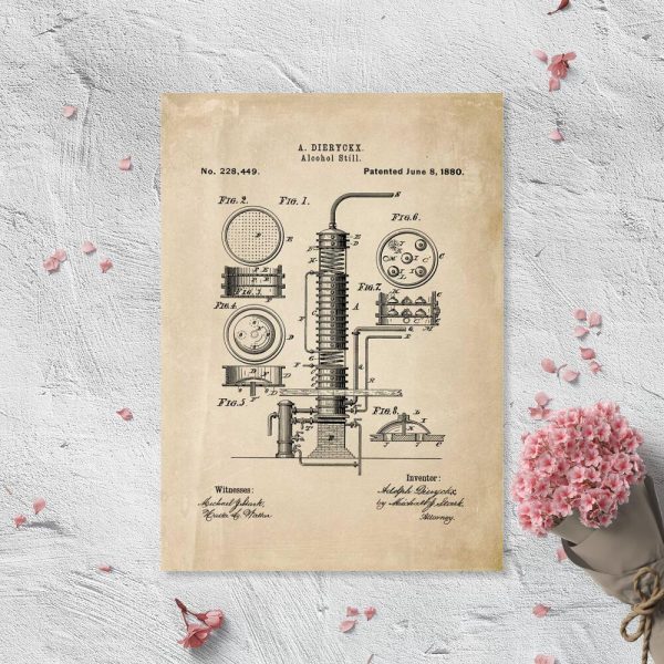 Poster z maszyną do alkoholu