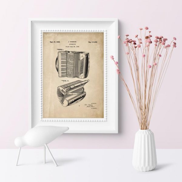 Plakat z akordeonem z 1938r.