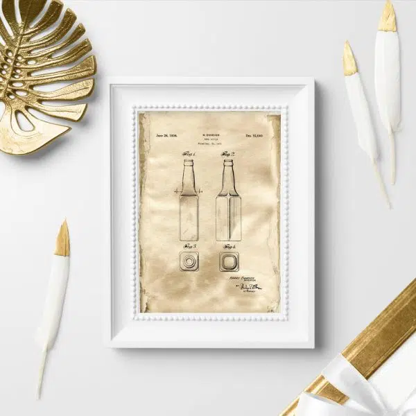 Plakat patent z 1933r - butelka na piwo