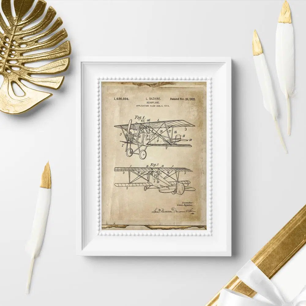 Plakat vintage z samolotem