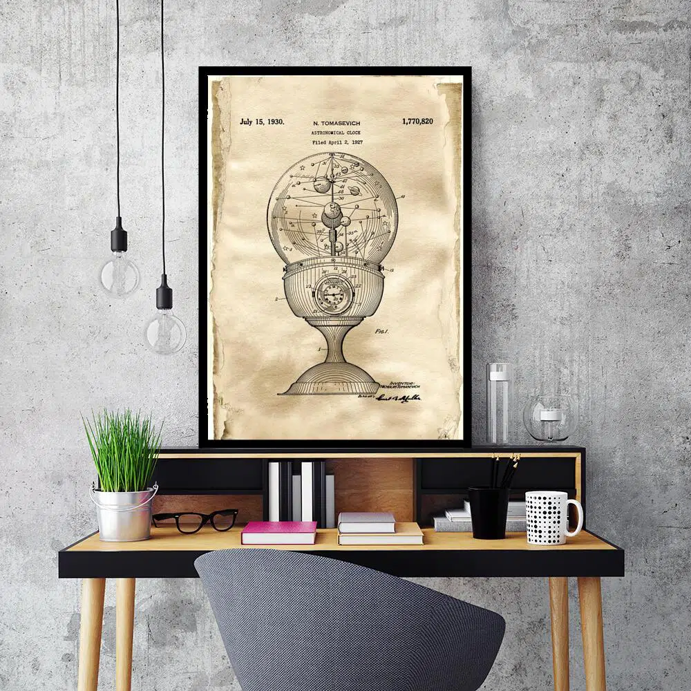 Plakat - Patent na zegar astronomiczny do przedpokoju
