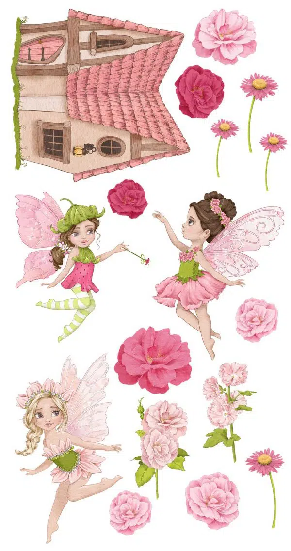 Zestaw naklejek dla dziewczynki z wróżkami