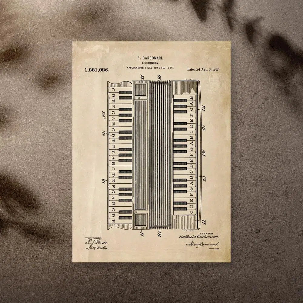 Plakat opis akordeonu
