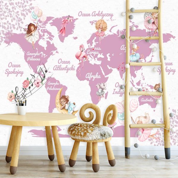 Foto-tapeta z kontynentami i misiami