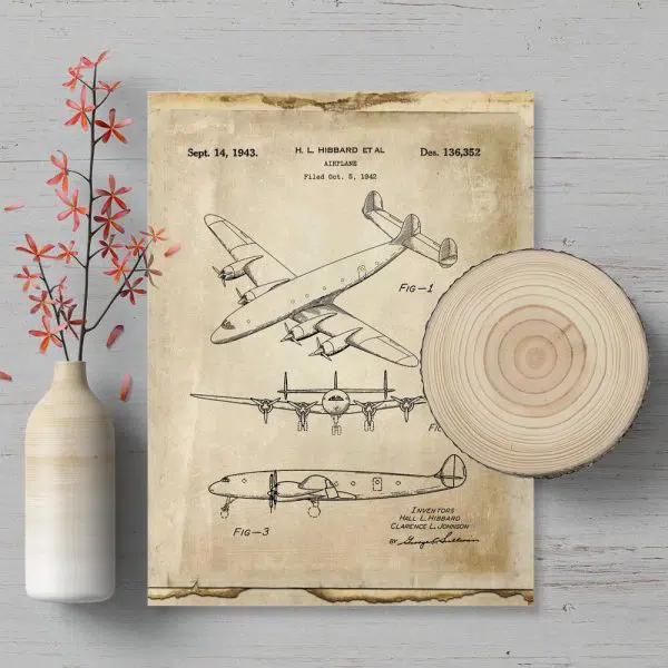 Plakat z rysunkiem patentowym - samolot