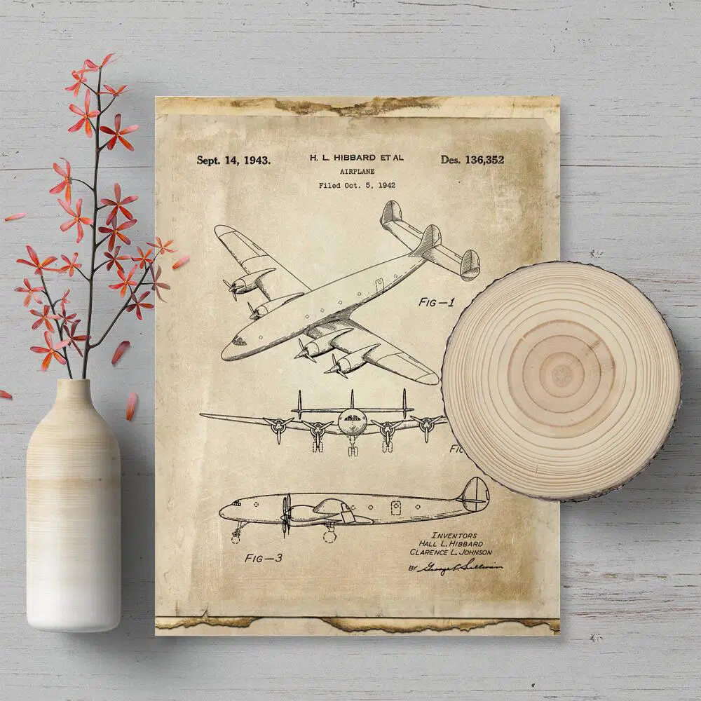 Plakat z rysunkiem patentowym - samolot
