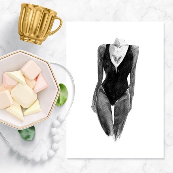 Plakat z motywem kobiecej sylwetki