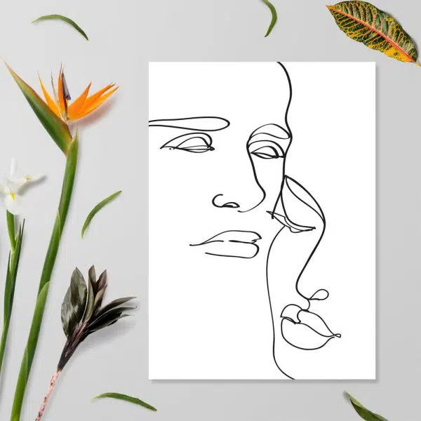 Szkic twarzy na plakacie