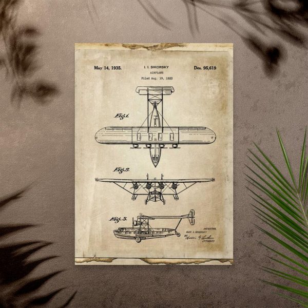 Plakat rycina samolotu