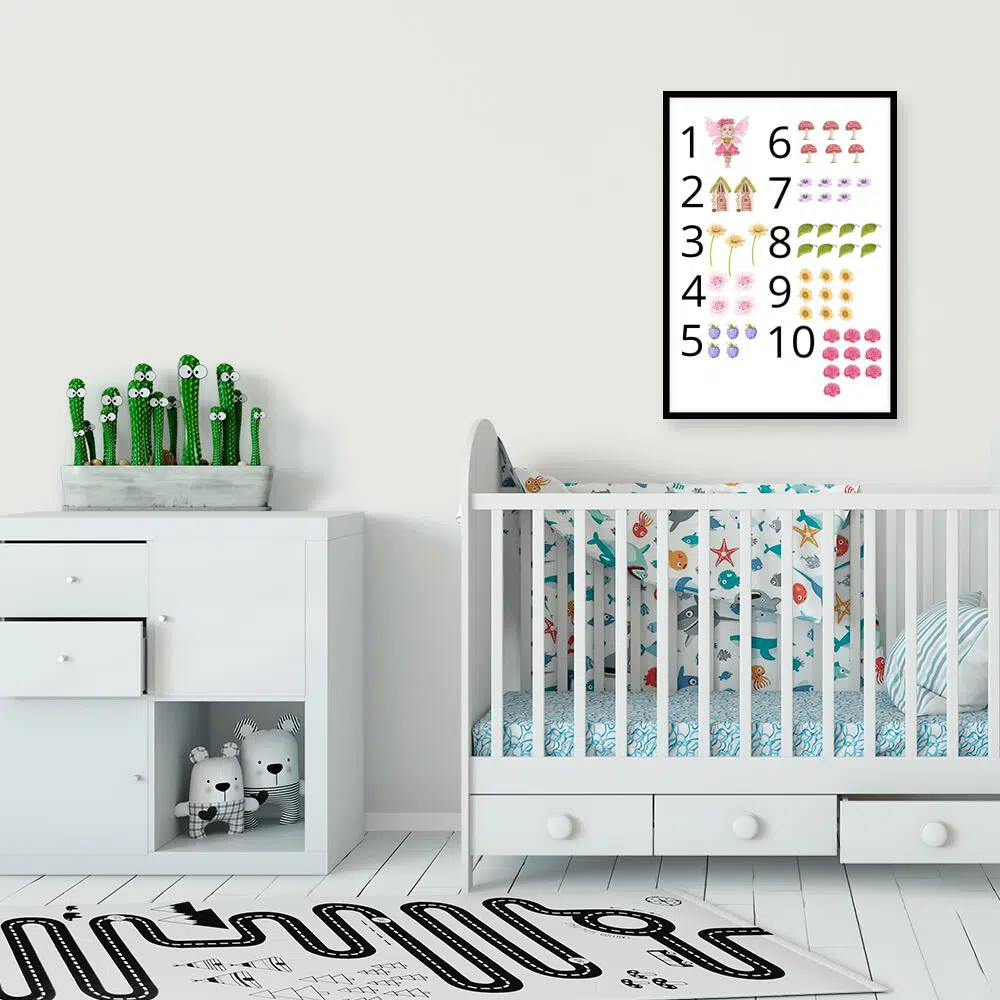 Plakat edukacyjny dla przedszkolaka z cyferkami