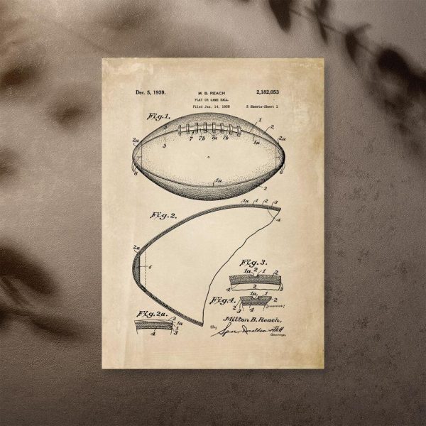 Plakat z rysunkiem technicznym piłki