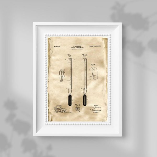 Plakat projekt i patent termometru - 1899r.