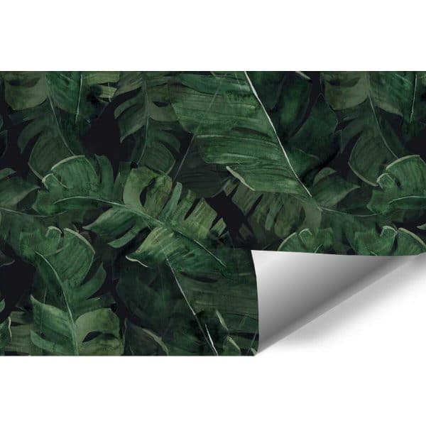 Tapeta zielona z motywem roślinnym