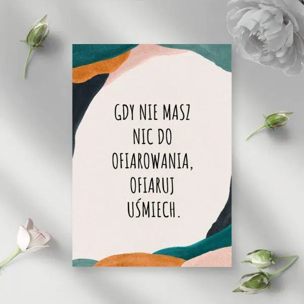 Plakat z maksymą o dawaniu