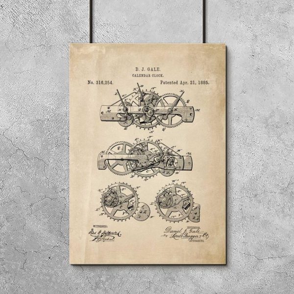 Plakat patent na mechanizm kalendarza