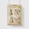Plakat z reprodukcją patentu na ekspres do kawy do kawiarni