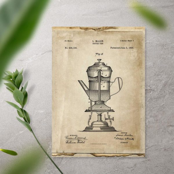 Plakat pierwszy ekspres do kawy