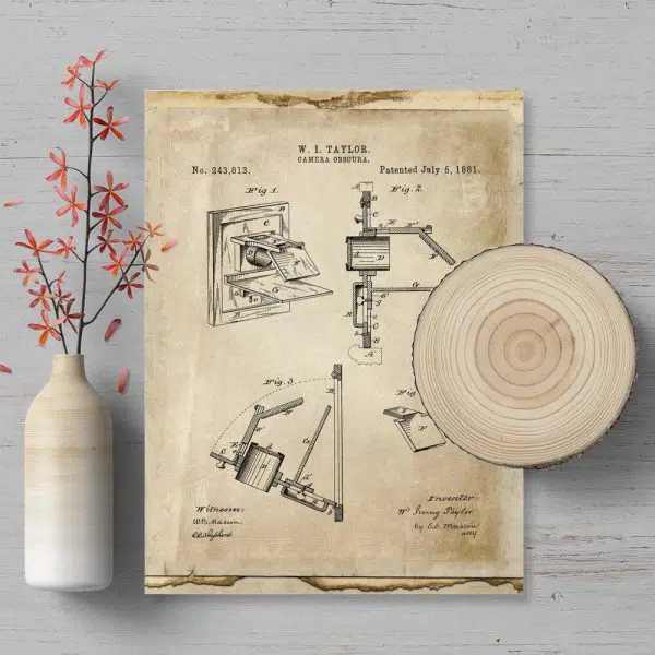 Plakat z aparatem obscura