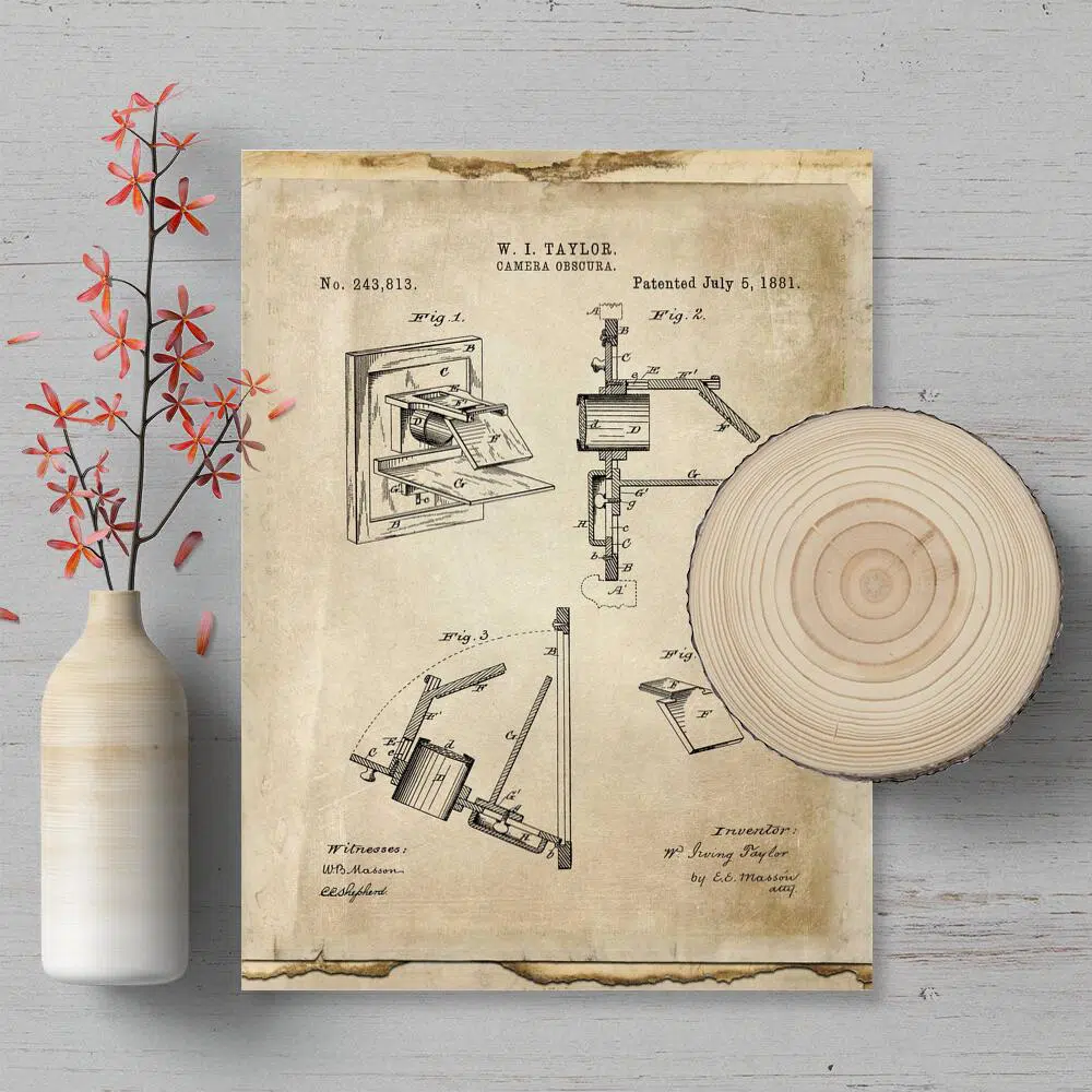 Plakat z aparatem obscura