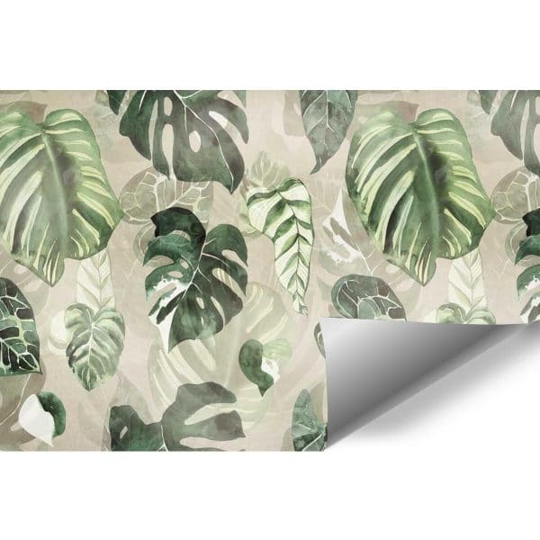 Fototapeta z zielonymi liśćmi do przedpokoju