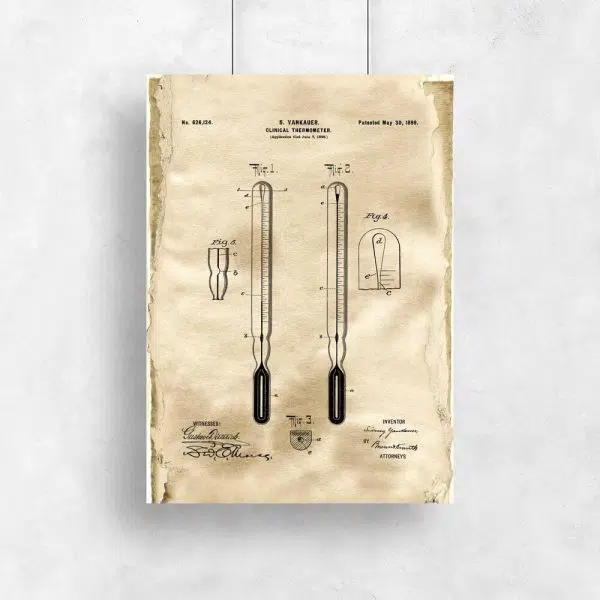 Plakat z termometrem - patent 1899r.