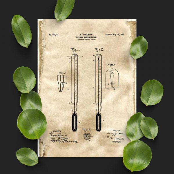 Plakat ze schematem budowy termometru