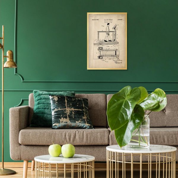 Plakat z rysunkiem patentowym bieżni na prezent