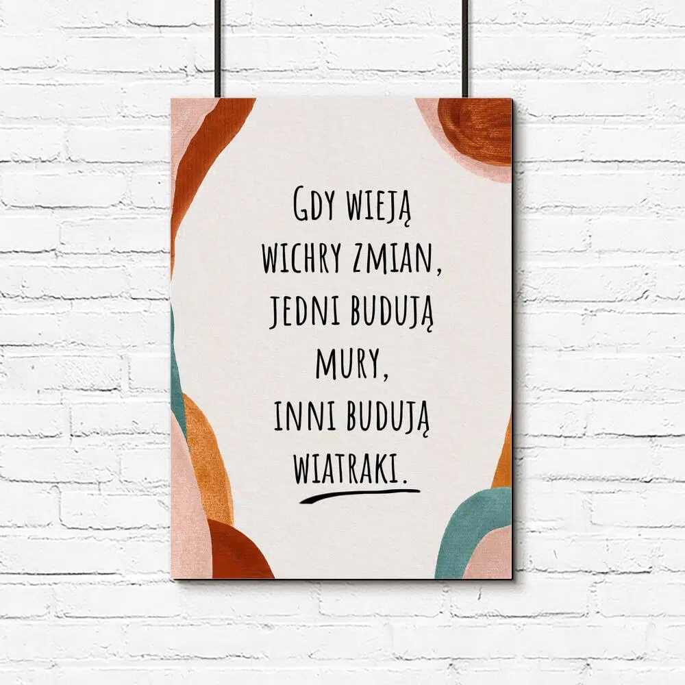 Plakat z życiową sentencją do biura