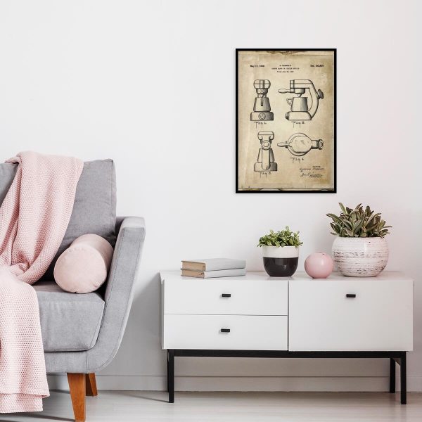 Plakat z reprodukcją patentu na ekspres do kawy do kuchni