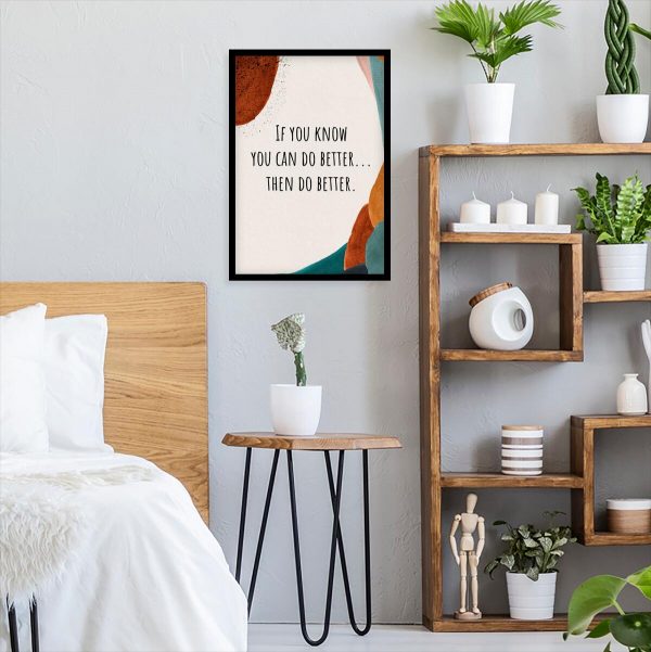 Plakat z motywującym napisem do sypialni