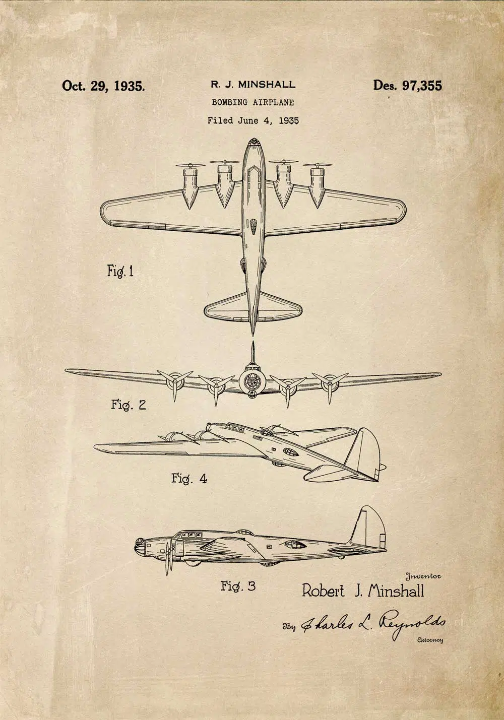 Patent na samolot bombowy - poster